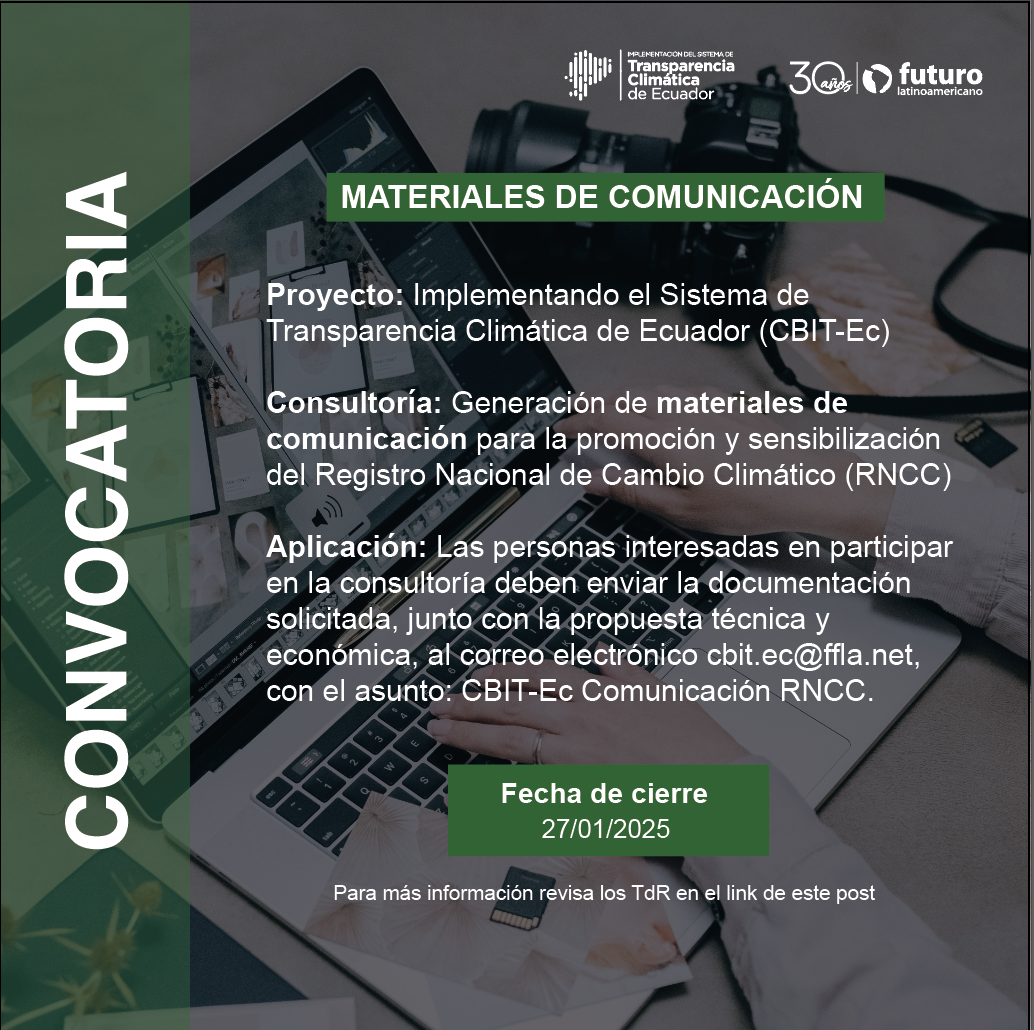 Consultoría materiales de comunicación RNCC - Proyecto CBIT