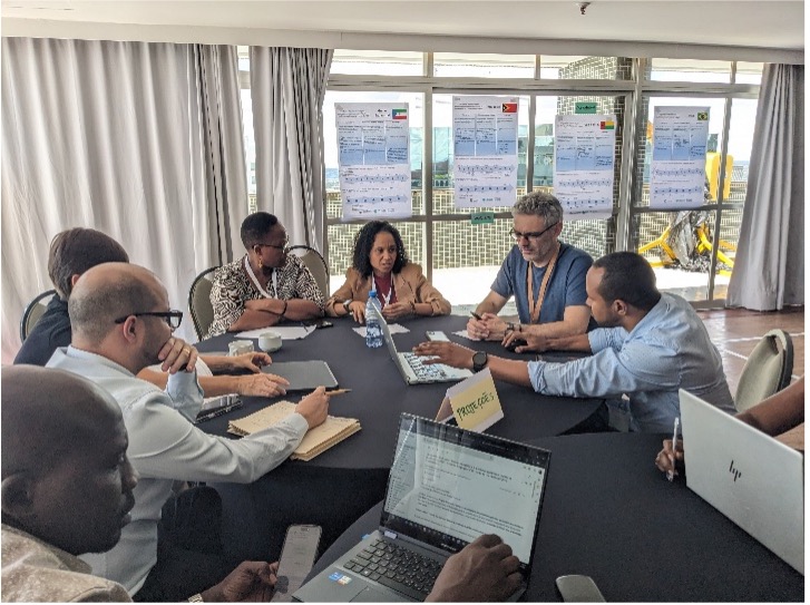 Lusophone Youth Cluster members at work in Brasilia. 